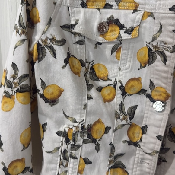 White House Black Market Lemon Print Jacket size small - Picture 3 of 4